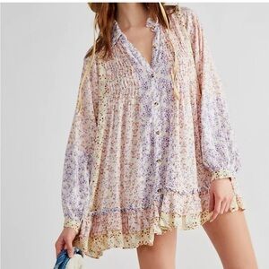 Free people lost in you printed tunic